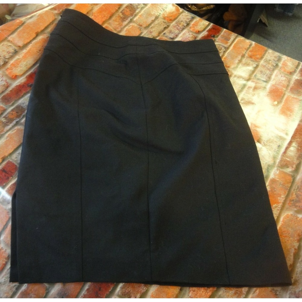 INC international concepts Womens 4 Black skirt med length lined side slit casua